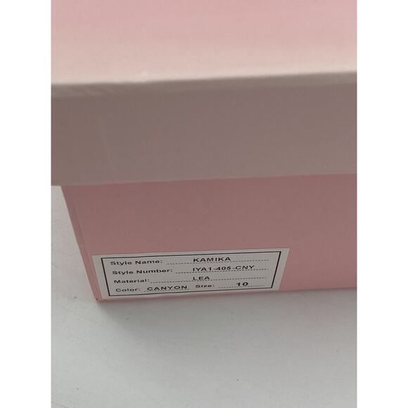 New INTENTIONALLY BLANK Kamika Slip On Leather Heeled Mules‎ Canyon Brown 10M - Picture 7 of 7